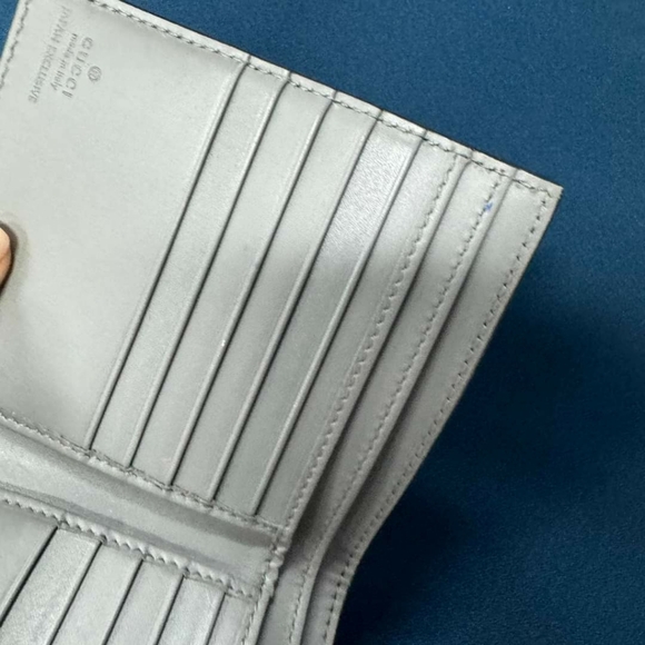 100% Authentic Gucci Guccissima Leather Compact Bow Wallet - Picture 8 of 14